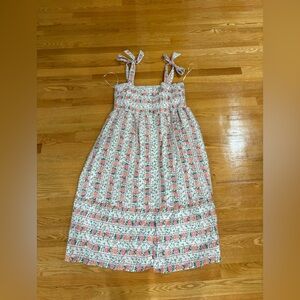 Floral Midi Dress with Bow Straps